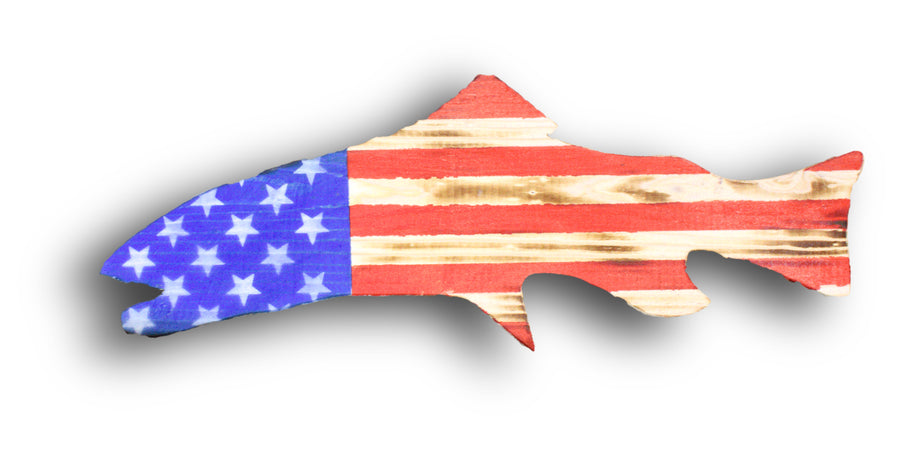 American Flag Handcrafted Fish-FISKE Woodworking